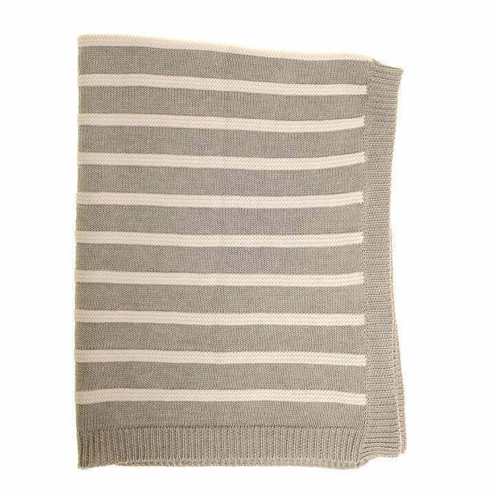 Grey and White Stripes Blanket, Style: BLAN6471