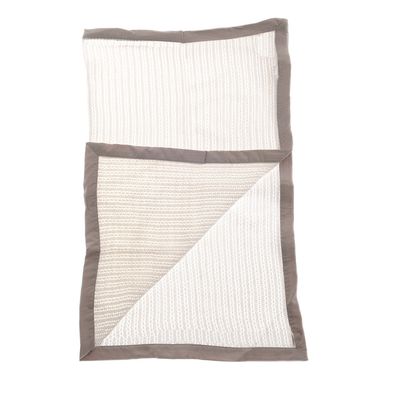 Cellular Blanket with Grey Trim