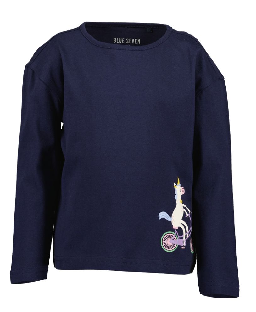 Girl's Navy Cycling Unicorn Long Sleeve Top 750805, Size: 3Y