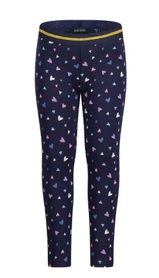 Girl's Navy Leggings with Hearts 775186