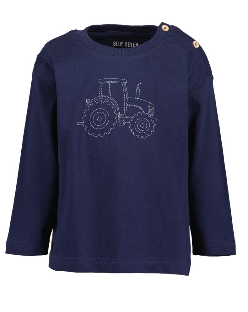 Boy's Navy Tractor Long Sleeve Top 977678, Size: 6-9M
