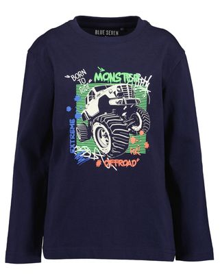 Boy's Navy Monster Trucks Long Sleeve Top 850820