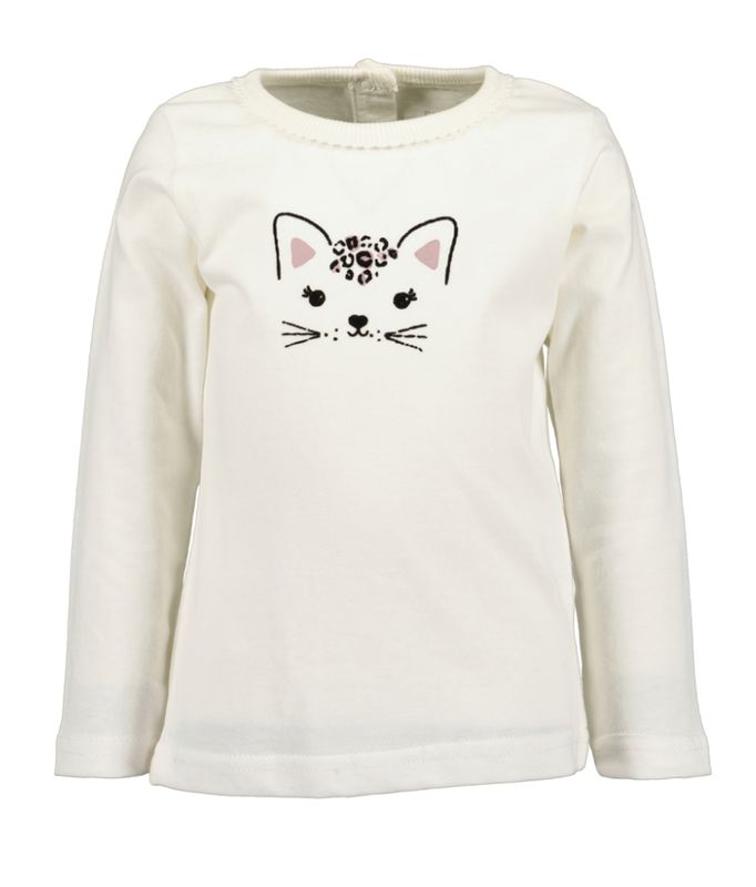 Girl's Offwhite Kitty Long Sleeve Top 950649