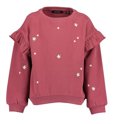 Girl's Wine Floral Embroidered Sweatshirt 764733