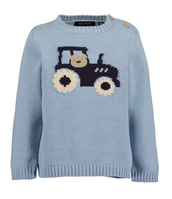 Boy's Blue Tractor Knitted Jumper 987076