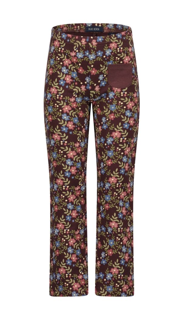 Girls Burgundy Floral Leggings 775193, Size: 3Y