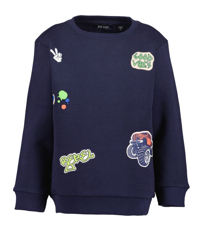 Boy's Navy Monster Trucks Sweatshirt 864803, Size: 3Y