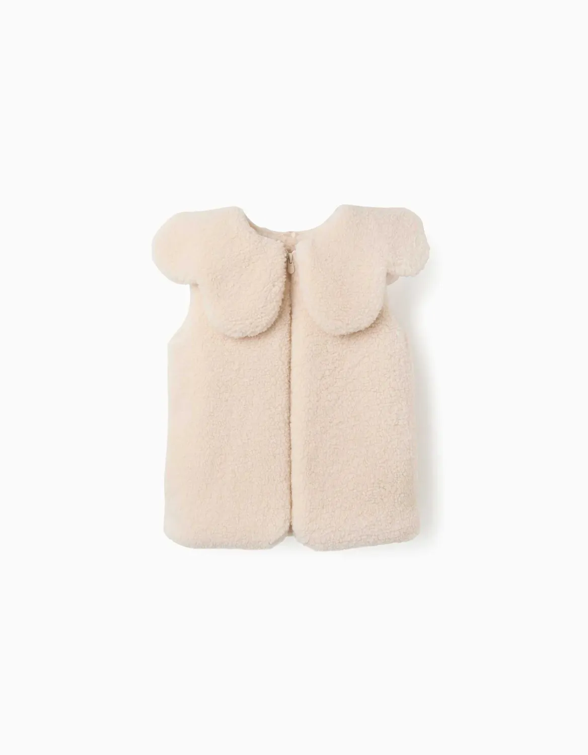 Girls Cream Padded Sherpa Gilet with Maxi Collar, Size: 3/4Y, Style: 31081011041