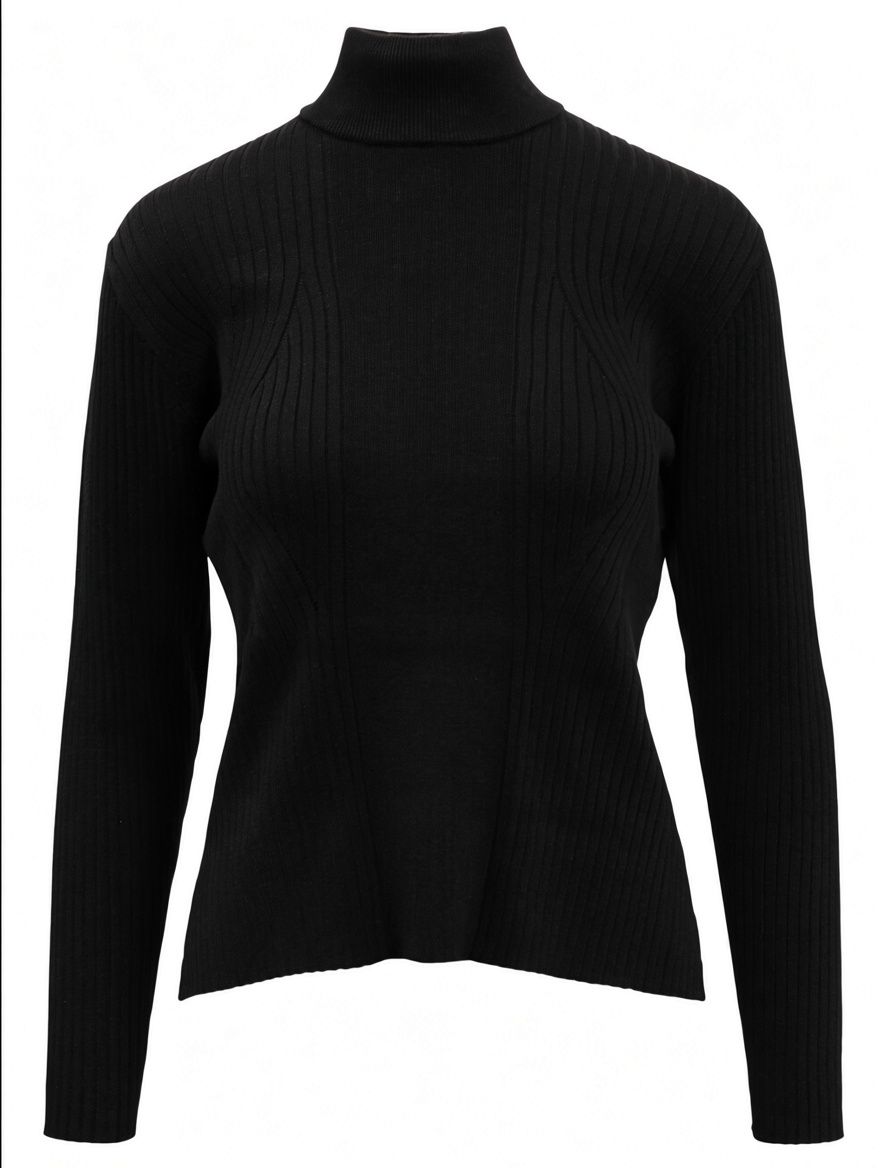 Brandtex Pullover Turtleneck | Black | 40009, Size: S