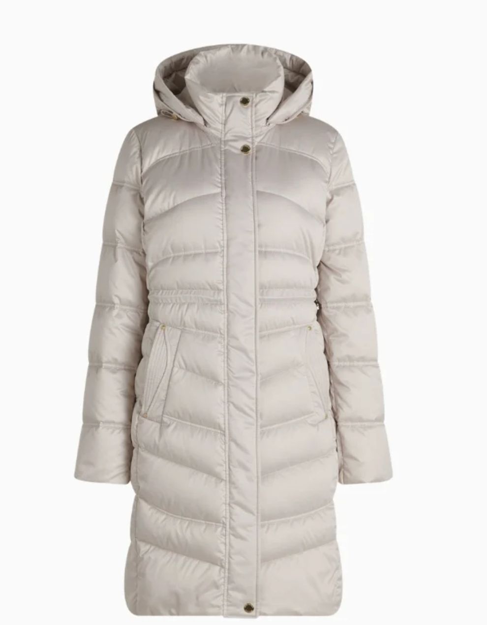 Betty Barclay Quilted Down Jacket - Light Grey, Size: 10, Style: 7137/1631