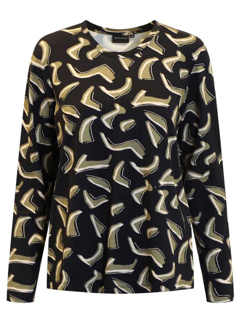 Brandtex 3/4 Sleeve Top | Olive Branch | 40061, Size: S