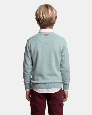 Boy's Sky Blue Padel Jersey 1/2 Zip Jumper