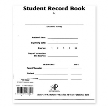 Lifepac Student Record Books Set Of 4 (Kindergarten - 12th Grade)