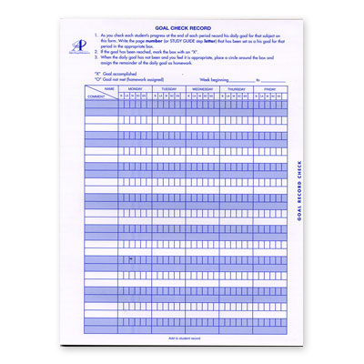 Lifepac Goal Check Records (Kindergarten - 12th Grade)