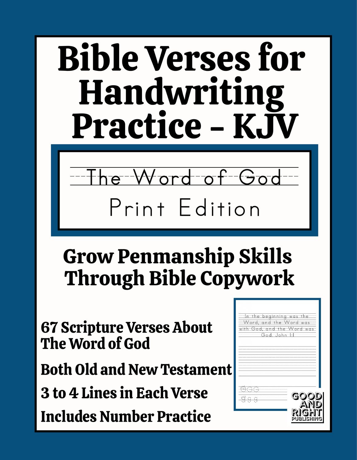 KJV Bible Verses for Handwriting Practice -The Word of God -PRINT