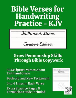 KJV Bible Verses for Handwriting Practice - Faith &amp; Grace -CURSIVE