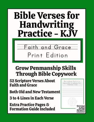 KJV Bible Verses for Handwriting Practice -Faith &amp; Grace -PRINT