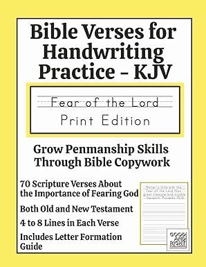 KJV Bible Verses for Handwriting Practice -The Fear of the Lord -PRINT