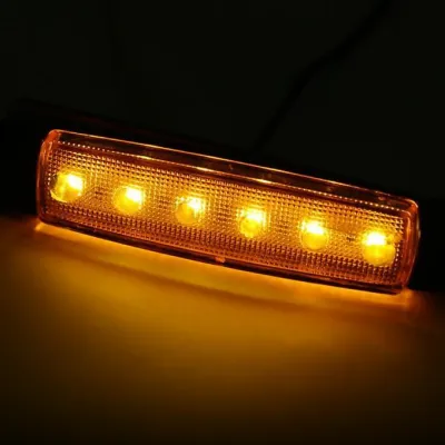 12V 6 Ledli İnce Sarı Parmak Lamba