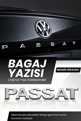 Volkswagen Passat Model Araç Ölçüsüne Uyumlu Orijinal Bagaj Yazısı Krom