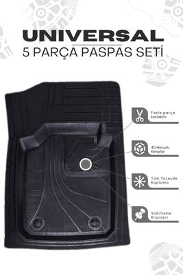 Her Araca Uyumlu 4D Havuzlu Oto Paspas