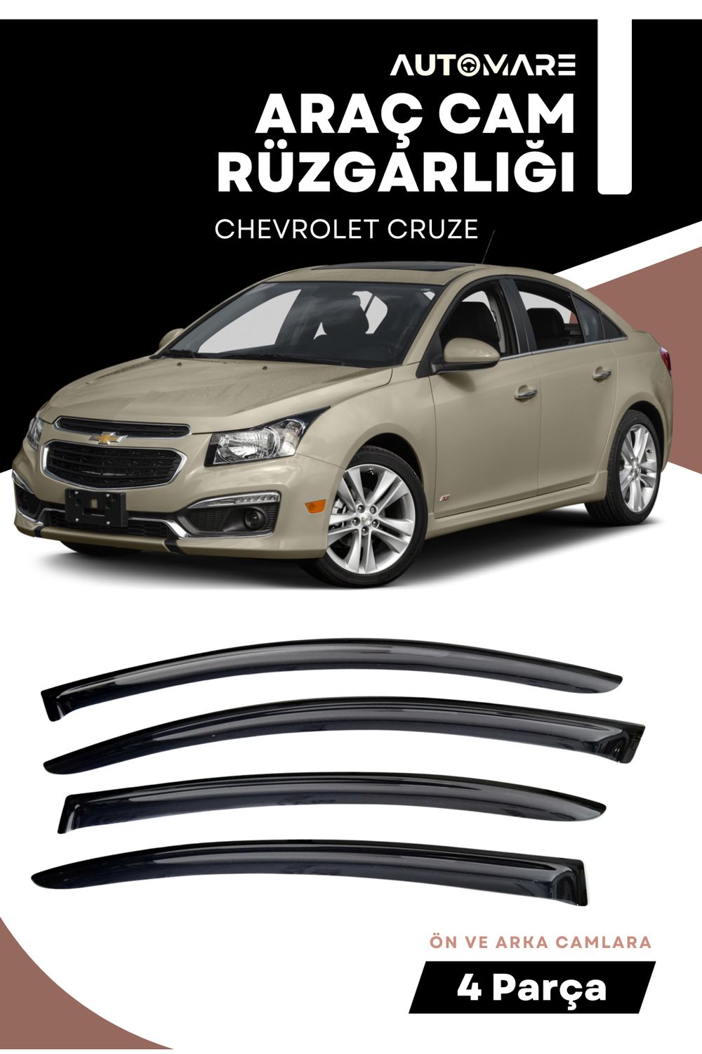 CHEVROLET CRUZE uyumlu oto camlara özel ölçü cam rüzgarlığı rüzgarlık