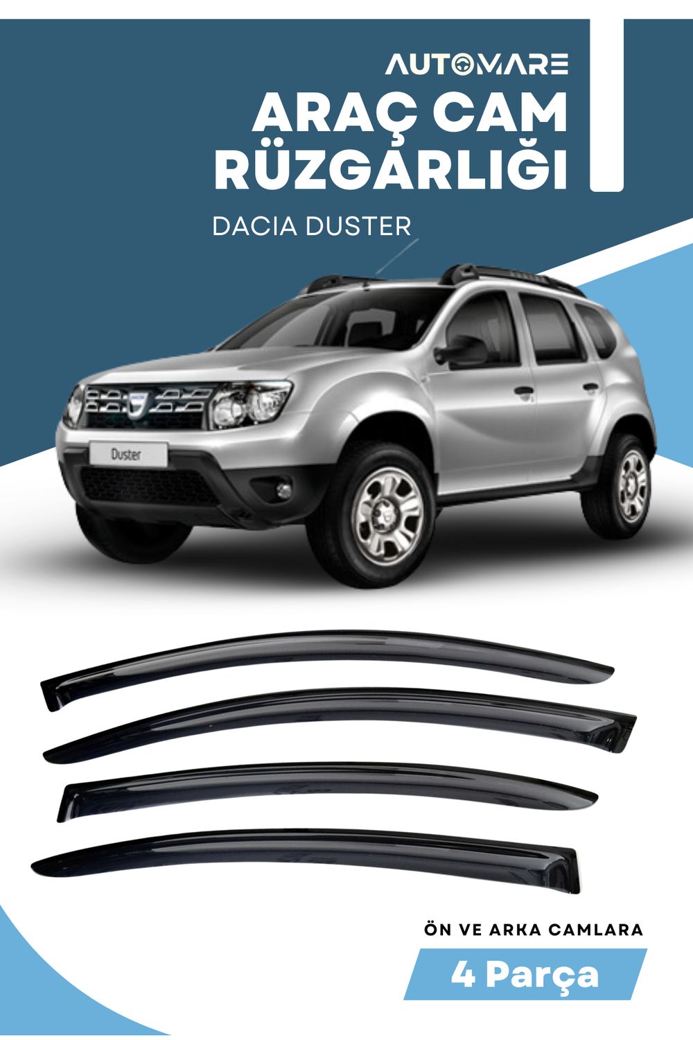 DACIA DUSTER uyumlu oto camlara özel ölçü cam rüzgarlığı rüzgarlık