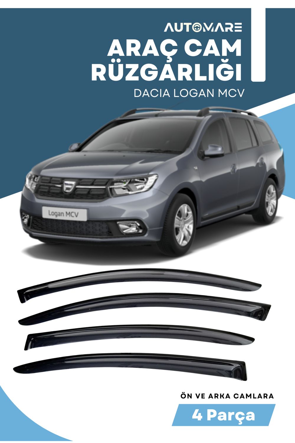 DACIA LOGAN MCV uyumlu oto camlara özel ölçü cam rüzgarlığı rüzgarlık