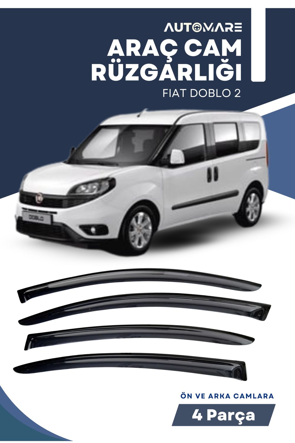 FIAT DOBLO 2 uyumlu oto camlara özel ölçü cam rüzgarlığı rüzgarlık