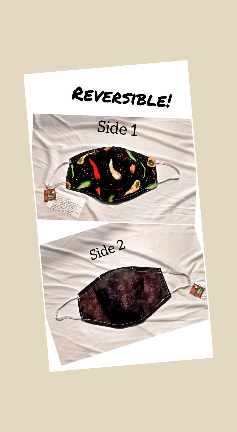 Reversible Chili Pepper Face Mask