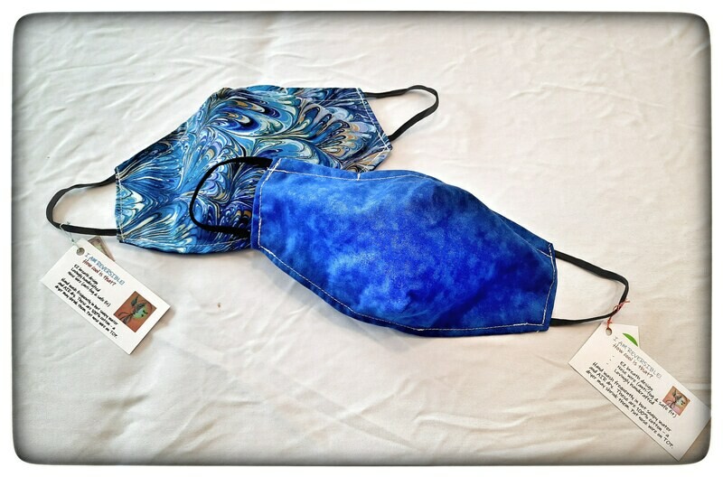 Peacock &amp; Denim Reversible Face Mask