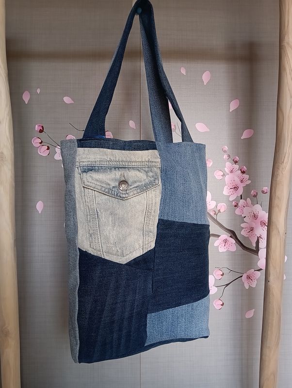 Sac en jeans "patchwork"
