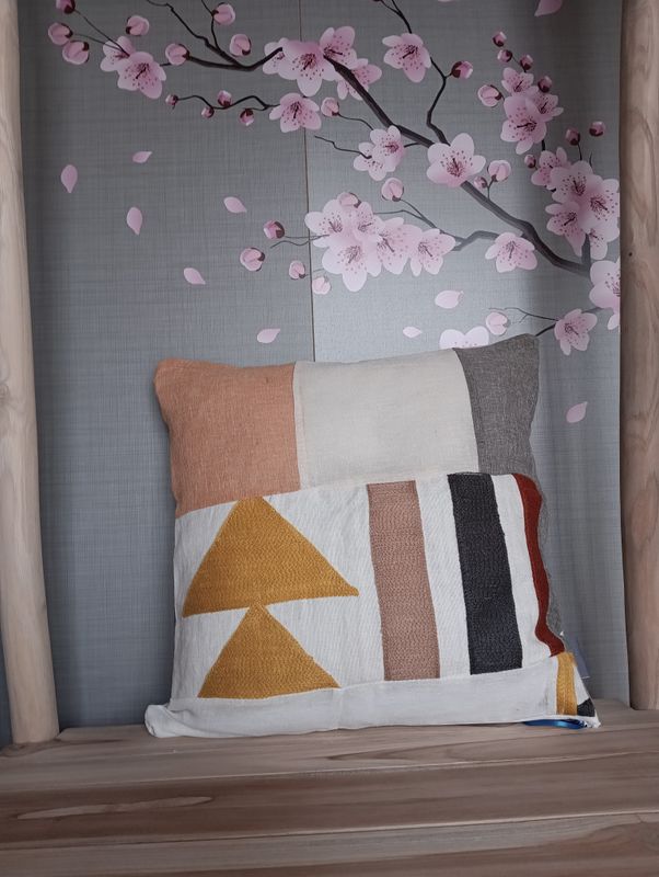 Housse de coussin "arbre jaune"