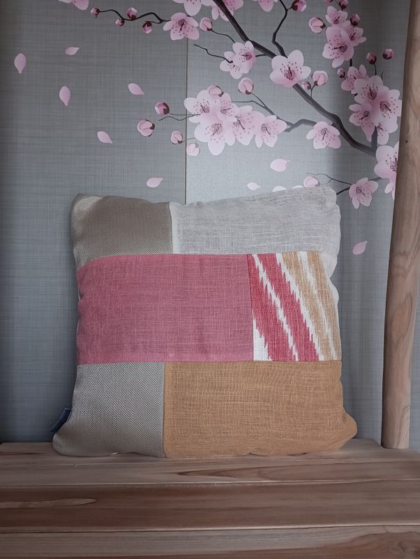 Housse de coussin "rosé/doré"