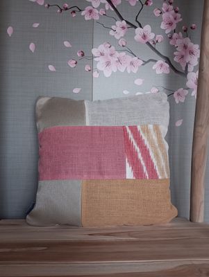 Housse de coussin "rosé/doré"