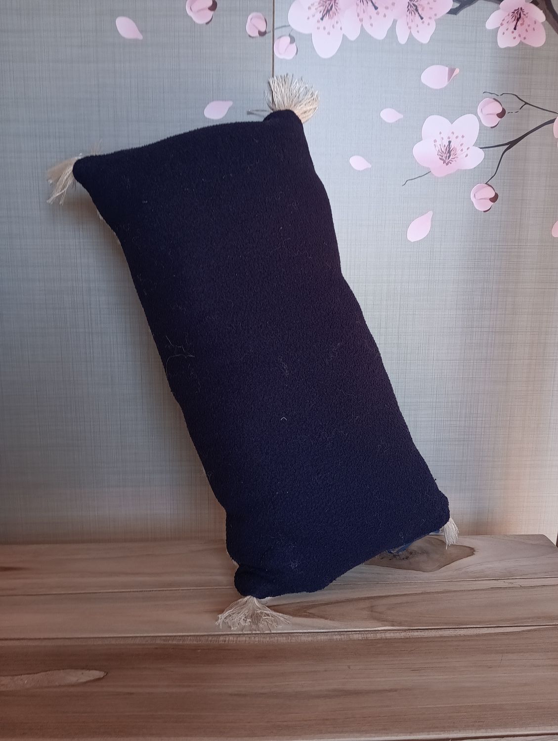 Coussin à "franges bleu"
