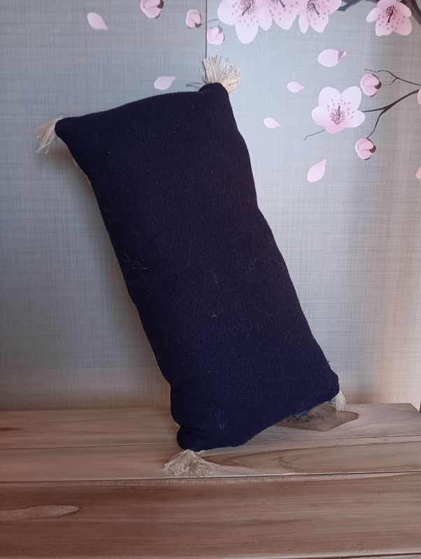 Coussin à "franges bleu"
