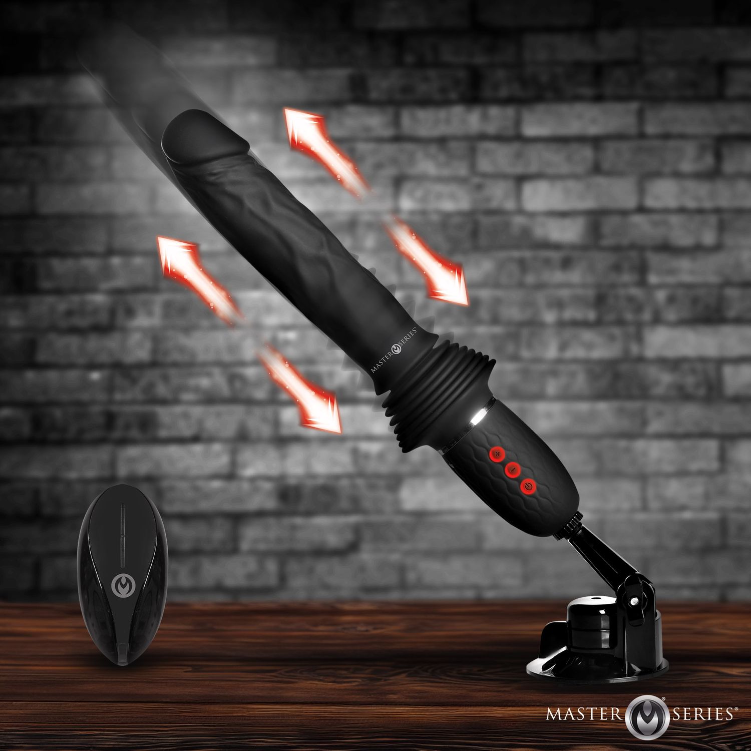 Ultimate Power Pounder Vibrating &amp; Thrusting Silicone Dildo w/ Remote