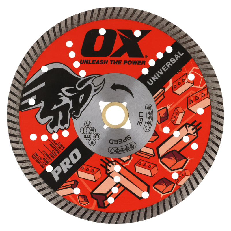 OX - Professional Universal 7'' Diamond Blade - DM 7/8"-5/8" bore