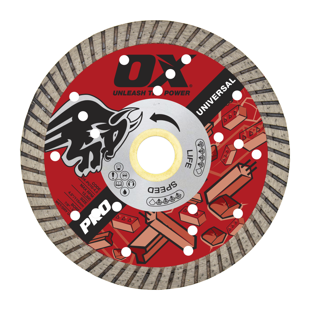 OX - Professional Universal 4.5'' Diamond Blade - 7/8"-5/8" Bore