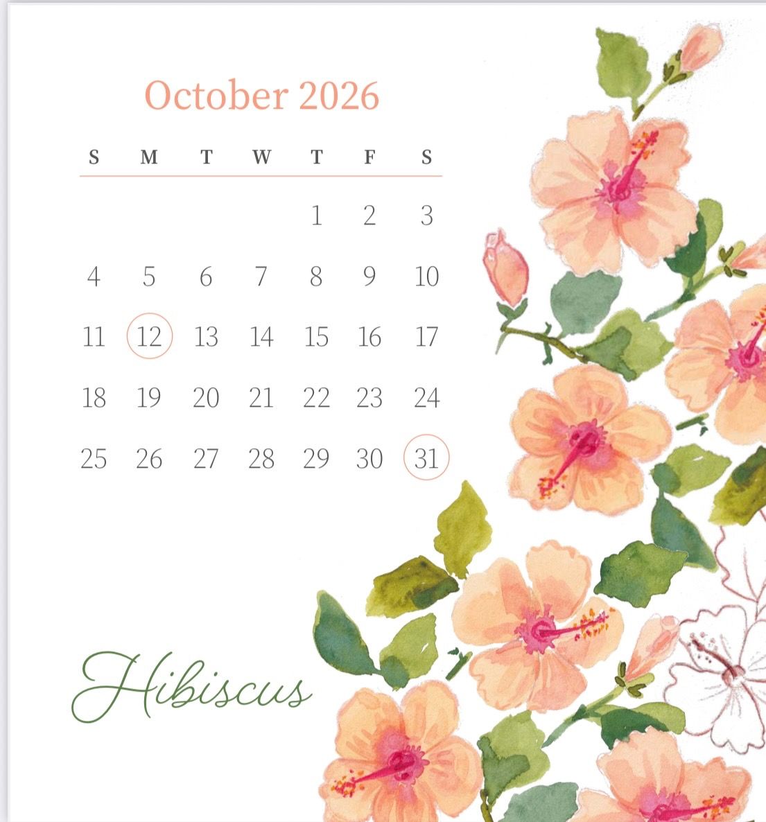 ‘En Fleurs’ 2026 Easel Calendar