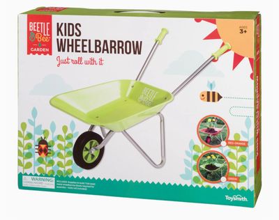Beetle &amp; Bee Kid Sized Wheelbarrow, Assorted (Red &amp; Green)