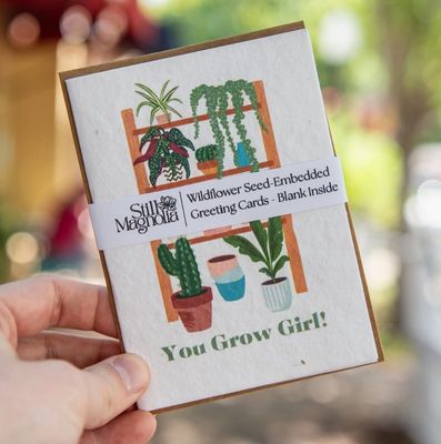 Plantable Card - You Grow Girl - Wildflower Seed-Embedded