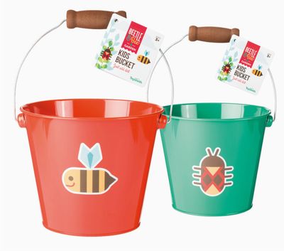 Beetle &amp; Bee Kids Bucket, Garden, Beach, Assorted Colors