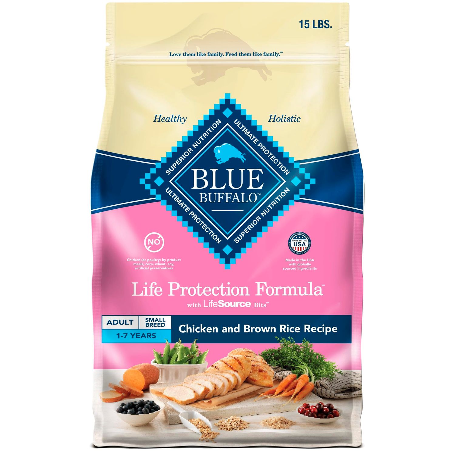 BLUE BUFFALO DOG CHK/RICE SM BRD 15#