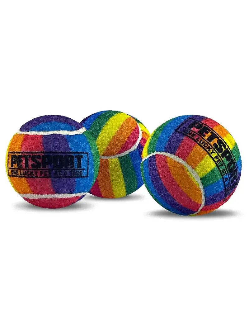 PETSPORT RAINBOW SQK BALL 2.5&quot; 3PK