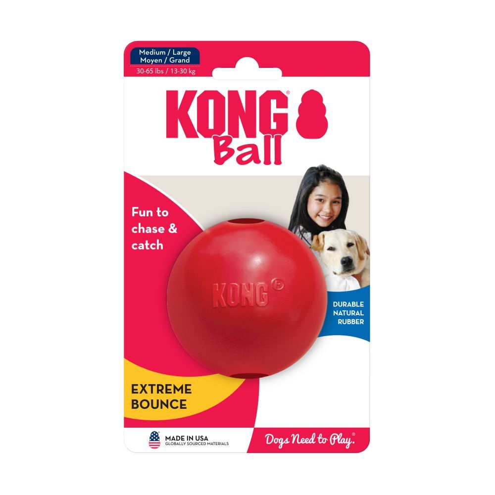 KONG BALL W/ HOLE DOG TOY MD/LG
