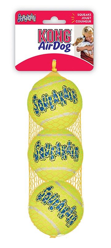 KONG AIRDOG SQUEAKER TENNIS BALL MD 3PK