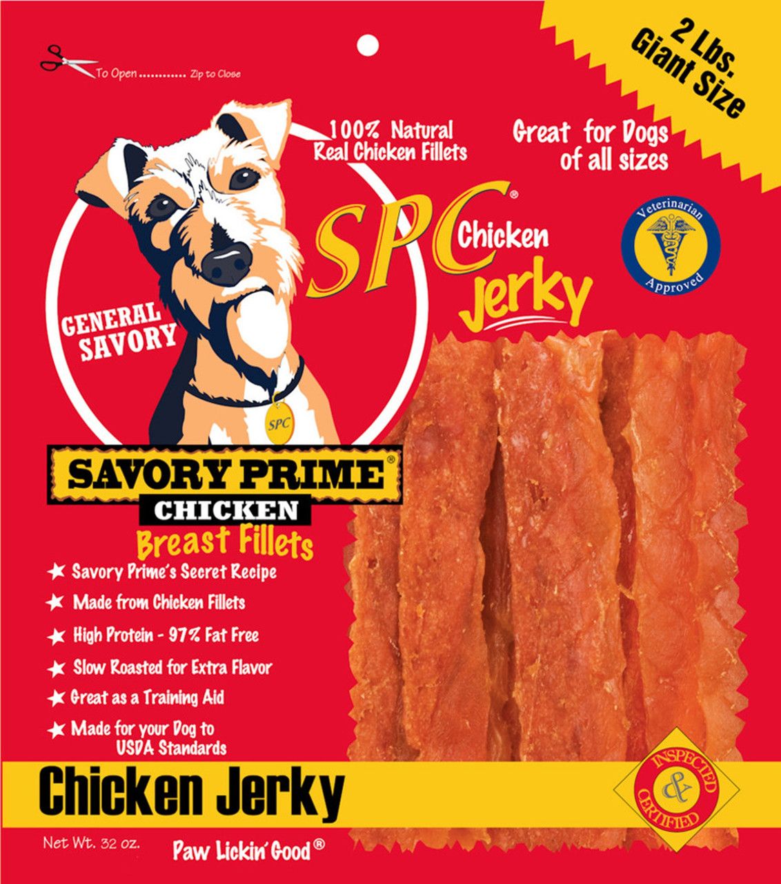 SAVORY PRIME SPC JERKY TREAT CHICKEN 32OZ