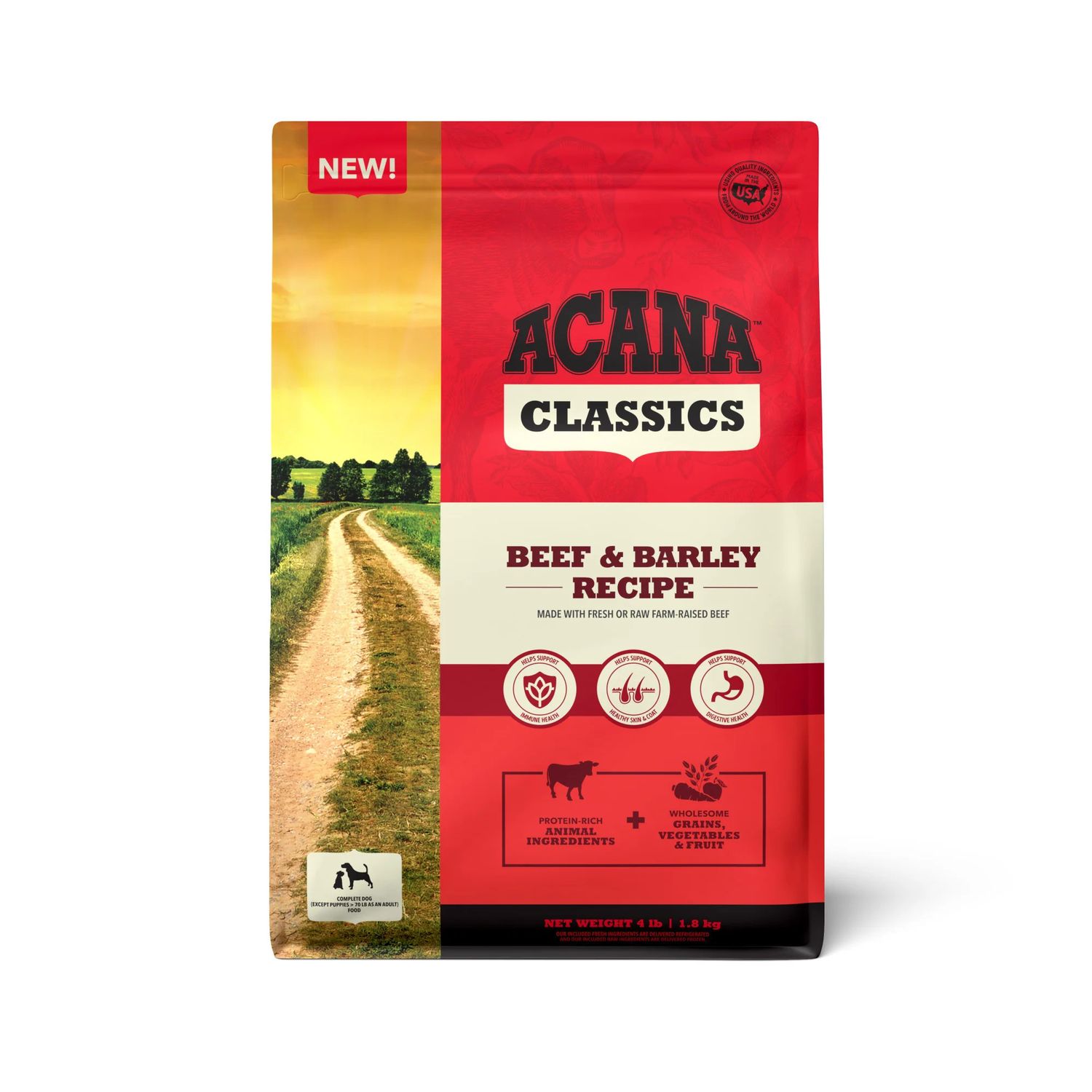 ACANA DOG CLASSIC BEEF/BARLEY 4#